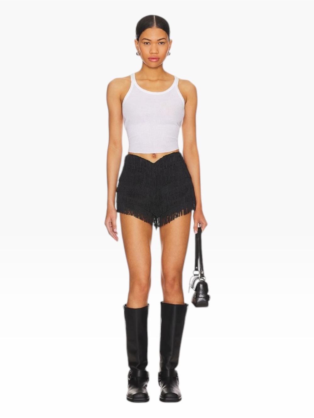 Lovers + Friends Andi Fringe Skort NWT  Black Size S
